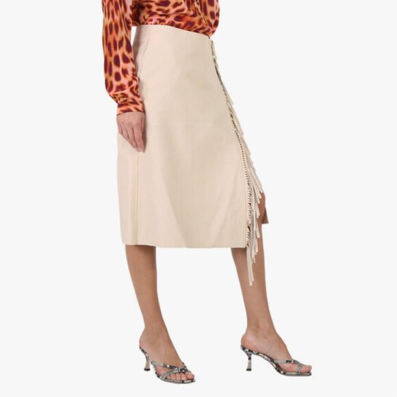 NWT! STELLA MCCARTNEY Ladies Oat Fringed Alter Mat Wrap Skirt Size 36 - Picture 2 of 7